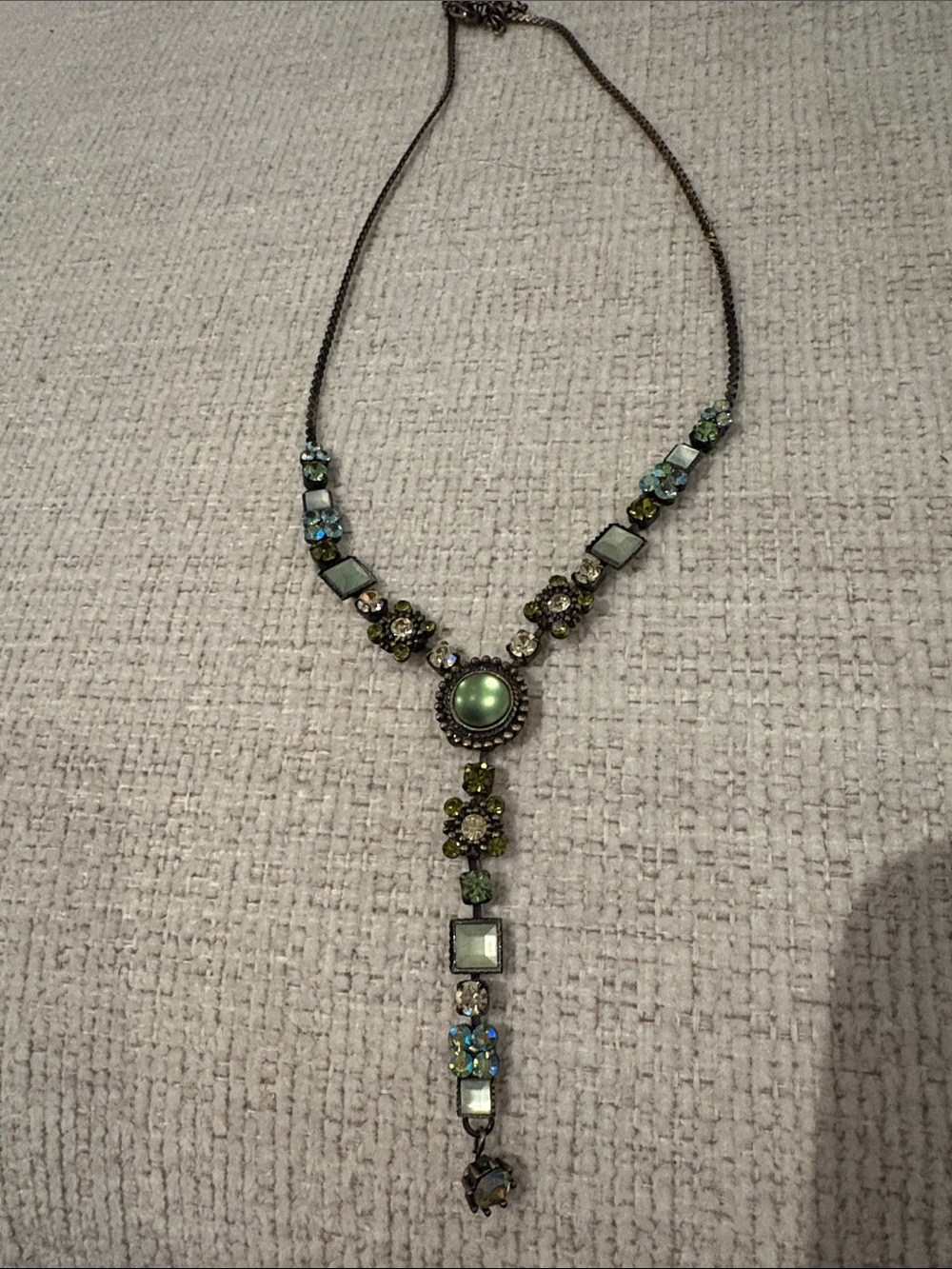 Delicate Green Crystal Drop Necklace - Women Jewelry